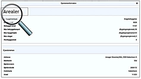 Mapit ejendoms information arealer