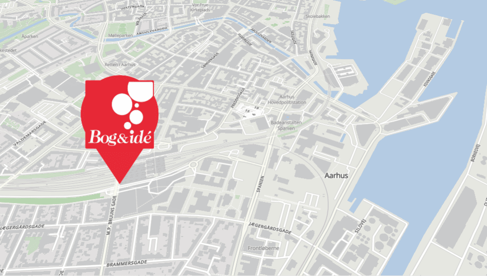 Bog & ide vises geografisk på et kort med deres logo