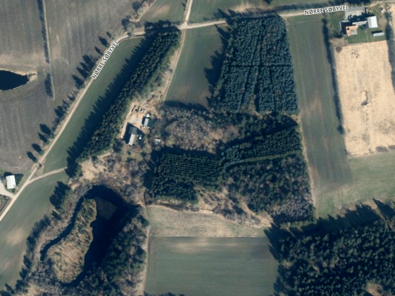 Luftfoto over jyske marker