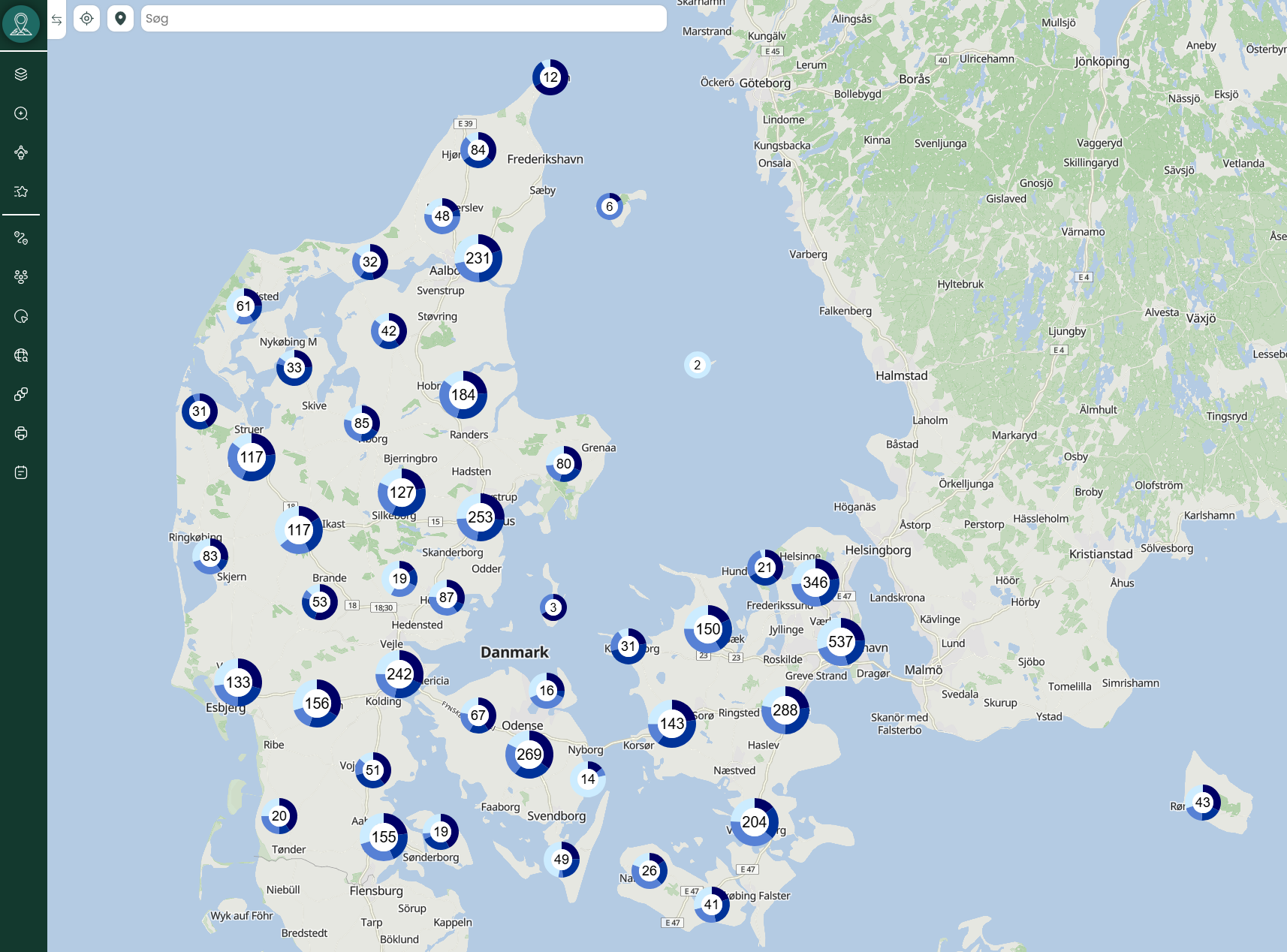Mapit Visualize 1 Hvor kommer dine ordre fra. Dette kan du ved at indlæse dine egen data få visualiseret i mapit fra viamap