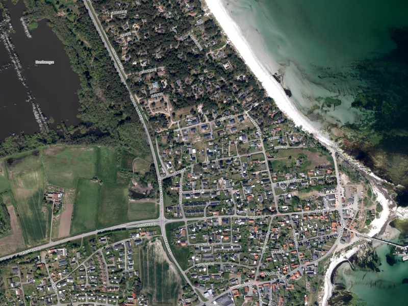 Ortofoto - udsnit af Bornholm ved Balka Strand